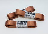 Satinbånd terracotta, lys grøn, dueblå 3 asst 20 mm x 5 m