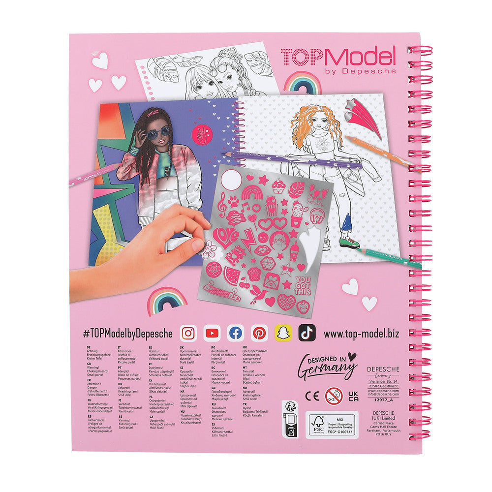 TOPModel Malebog m/paillethjerte