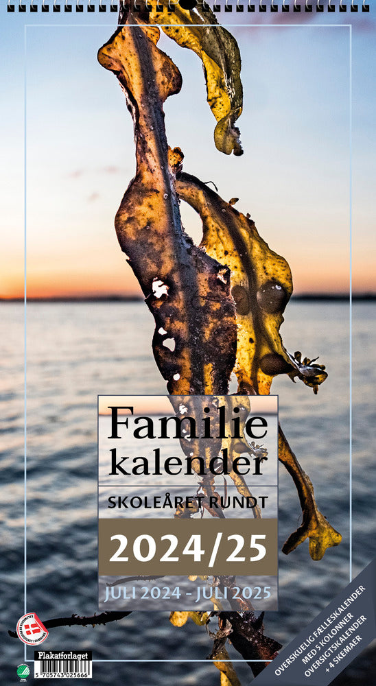 Familiekalender med foto m/5 kolonner Skoleåret Rundt 24/25