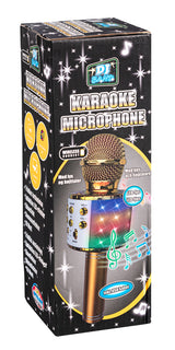 KARAOKEMIKROFON MED LYS, GULD
