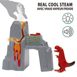 Aktiv vulkan med dinosaurer