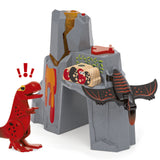 Aktiv vulkan med dinosaurer
