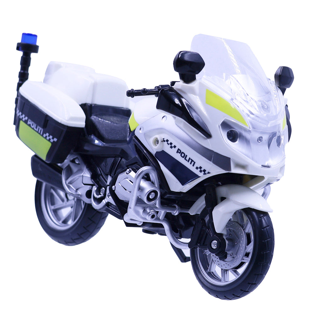 D2 Politimotorcykel med lys og lyd 18 cm