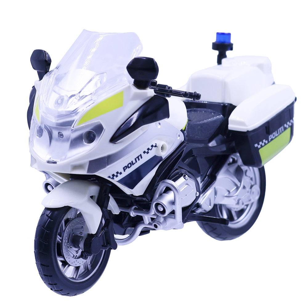 D2 Politimotorcykel med lys og lyd 18 cm