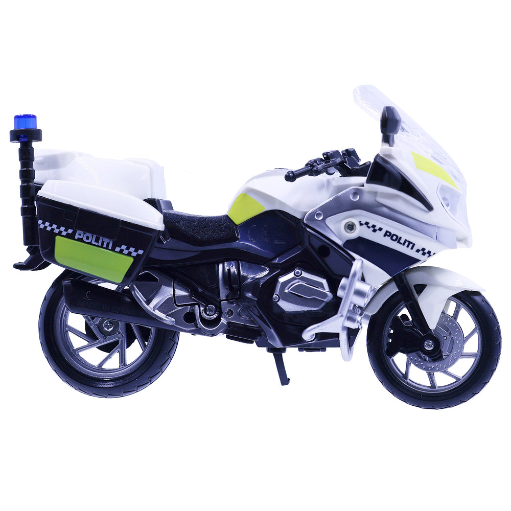 D2 Politimotorcykel med lys og lyd 18 cm