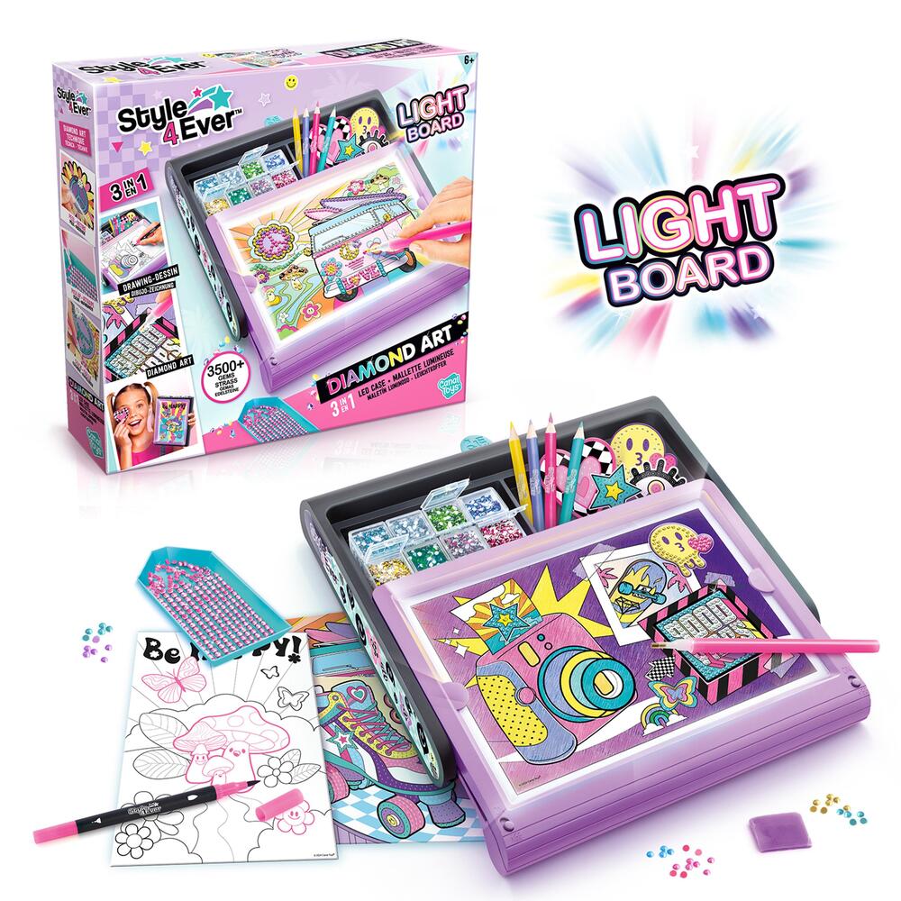 Style 4 Ever Diamond Art 3-i-1 Etui med LED-Lys