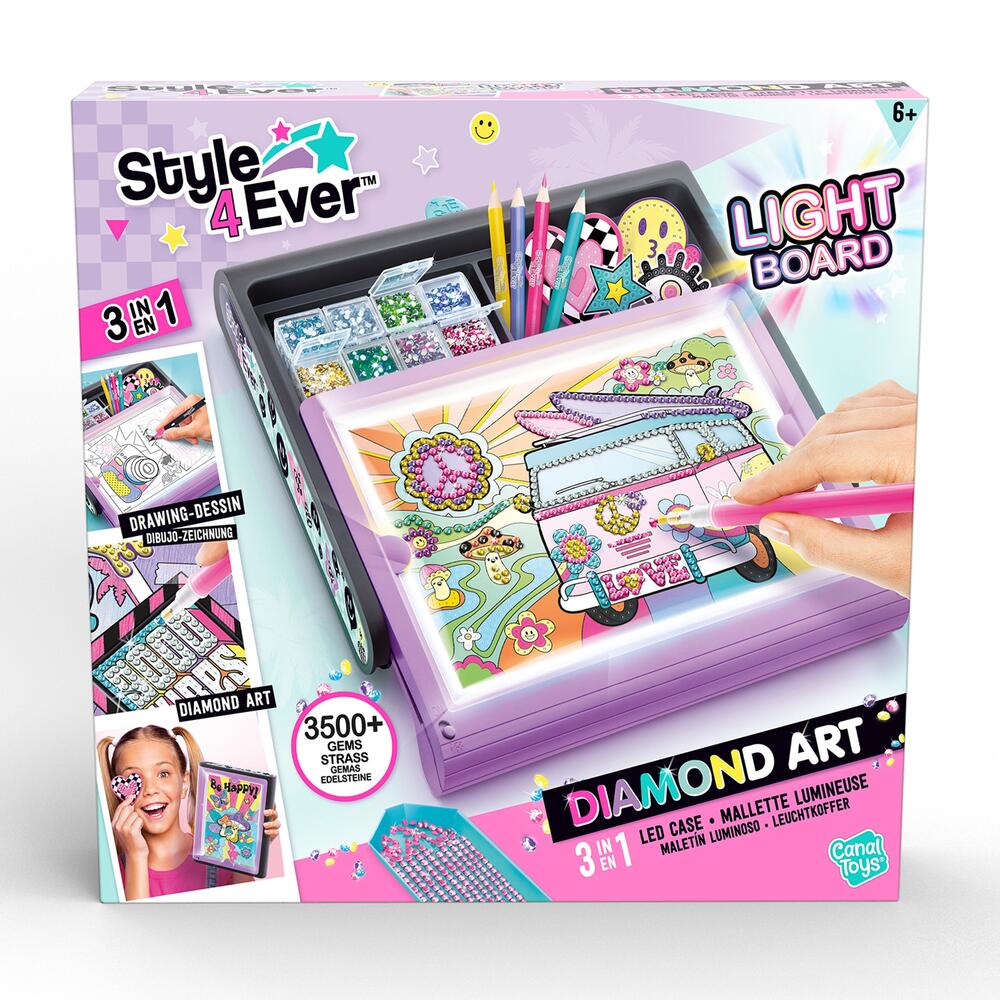 Style 4 Ever Diamond Art 3-i-1 Etui med LED-Lys