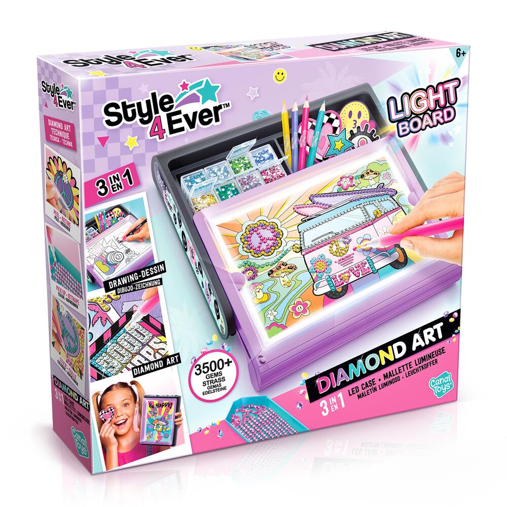 Style 4 Ever Diamond Art 3-i-1 Etui med LED-Lys