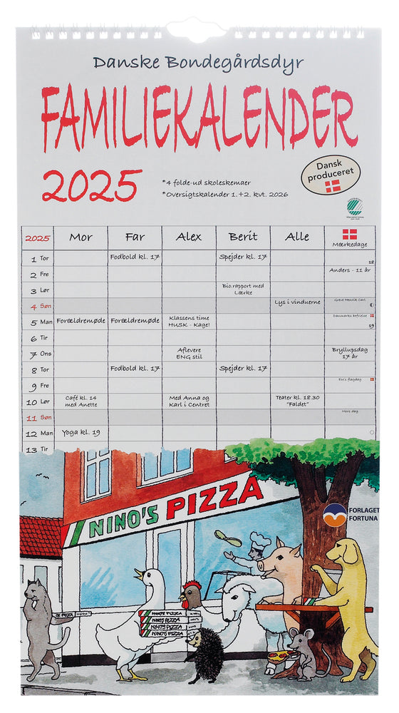 Familiekalender 2025 dyr 5 pers.