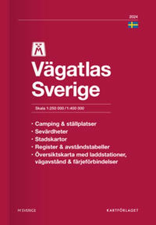 M Vägatlas Sverige 2024 : skala 1:250 000/1:400 000