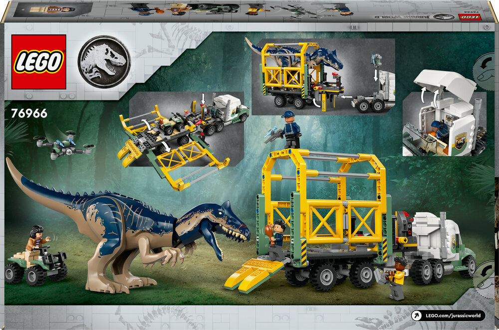 76966 LEGO Jurassic World Dinosaurmissioner: Allosaurus-transportvogn