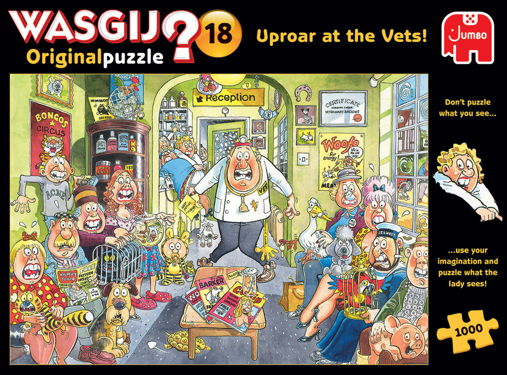 Puslespil Wasgij Original 18 Uproar at the Vets! 1000 briks