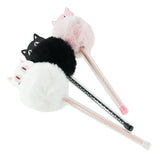 Kuglepen med kattemotiv og pom pom asst