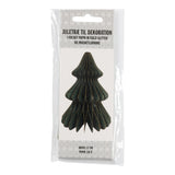 Flot dekoration papir juletræ m/glimmer og magnetluk 12 cm