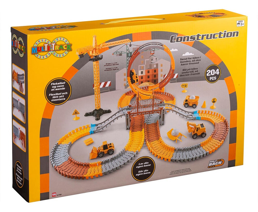 Multi track constructionssæt med 204 dele