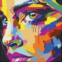 Diamond art MIX ansigt  40 x 40 cm