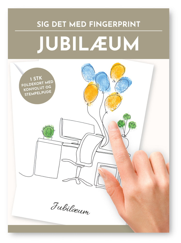Fingerprint kort jubilæum m/konvolut og stempelpude