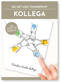 Fingerprint kort kollega m/konvolut og stempelpude