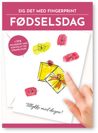 Fingerprint kort fødselsdag gaver m/konvolut og stempelpude
