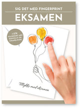 Fingerprint kort eksamen balloner m/konvolut og stempelpude