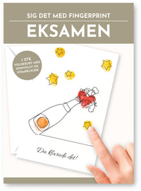 Fingerprint kort eksamen champagne m/konvolut og stempelpude
