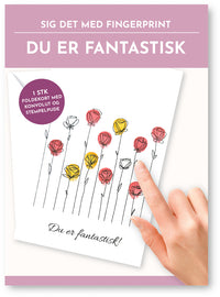 Fingerprint kort du er fantastisk m/konvolut og stempelpude
