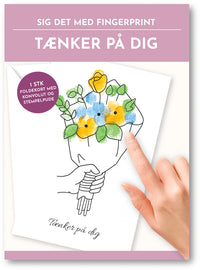 Fingerprint kort tænker på dig m/konvolut og stempelpude