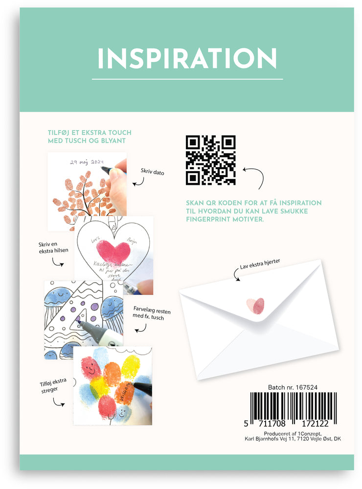 Fingerprint kort babyshower gyngehest m/konvolut og stempelpude