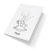 Fingerprint kort babyshower gyngehest m/konvolut og stempelpude