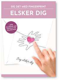 Fingerprint kort jeg elsker dig hænder m/konvolut og stempelpude