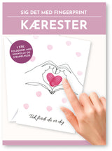 Fingerprint kort kærester m/konvolut og stempelpude