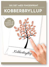 Fingerprint kort kobberbryllup m/konvolut og stempelpude