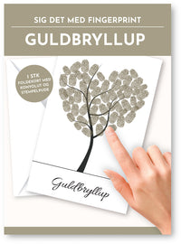 Fingerprint kort guldbryllup m/konvolut og stempelpude