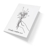 Fingerprint kort mor blomster m/konvolut og stempelpude
