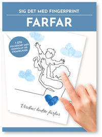 Fingerprint kort farfar m/konvolut og stempelpude