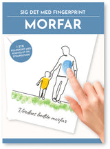 Fingerprint kort morfar m/konvolut og stempelpude