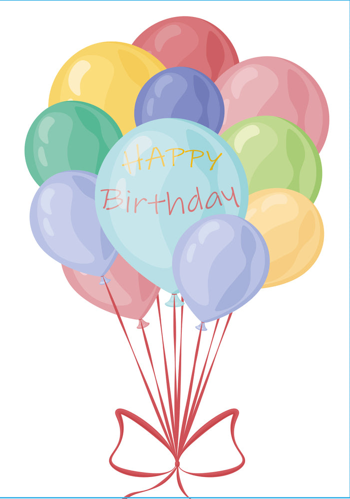 Kort 4/4 m/konvolutter tillykke/happy birthday