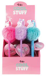Blyant med unicorn og pom pom asst