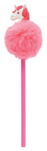 Blyant med unicorn og pom pom asst