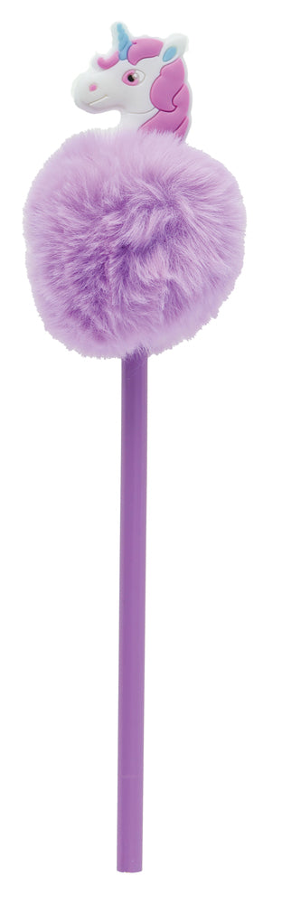 Blyant med unicorn og pom pom asst