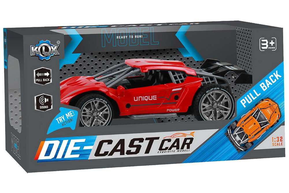 Die-Cast pull-back bil rød