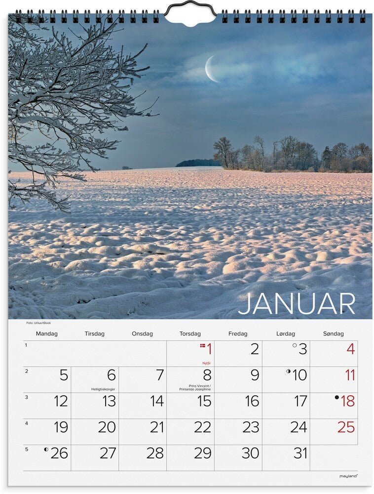 Mayland vægkalender 2026 Dansk natur 29,5 x 39 cm
