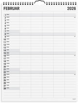 Mayland studie familiekalender 25/26 black and white 5 kolonner
