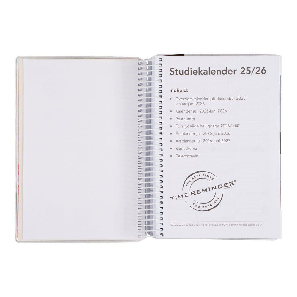 STUDIEKALENDER 2025/26 STOR 2 I 1 DAG BOGMÆRKE STICKERS