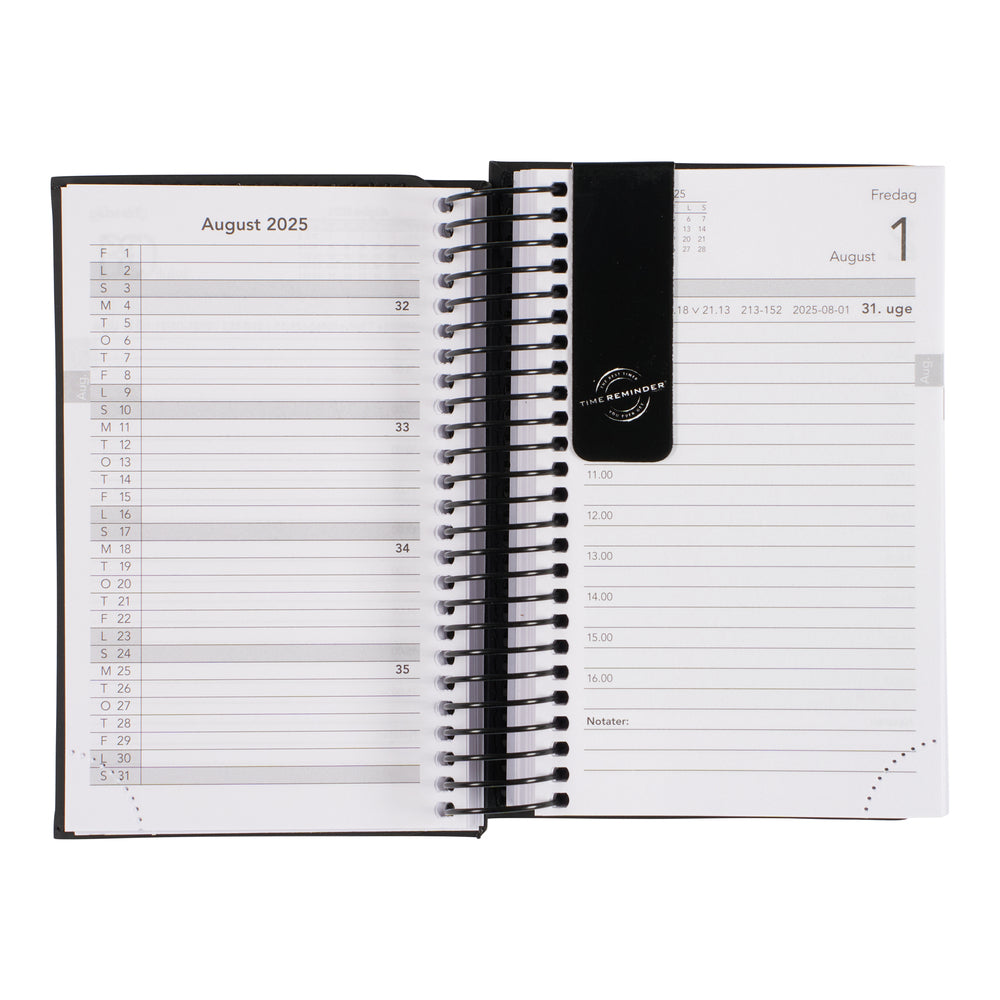 STUDIEKALENDER 2025/26 PU MINI leopard PRÆG SORT M/klap