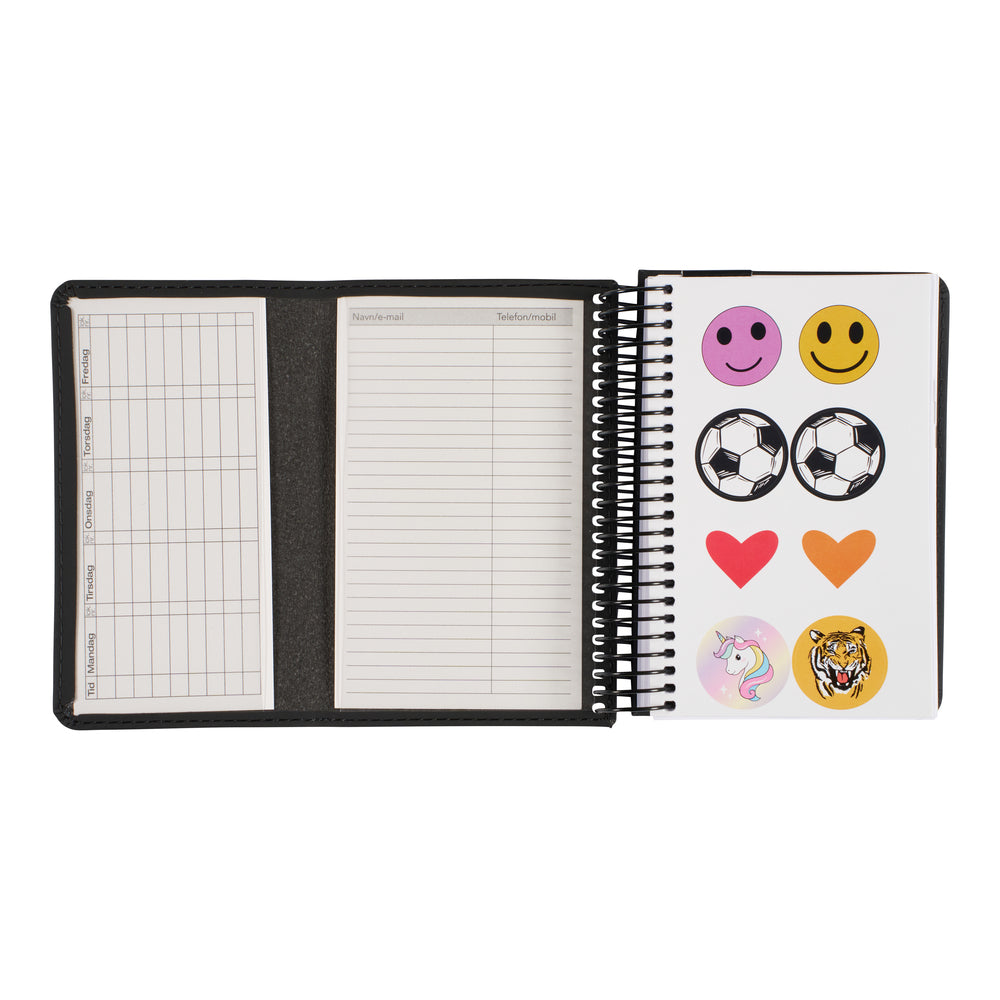 STUDIEKALENDER 2025/26 PU MINI leopard PRÆG SORT M/klap