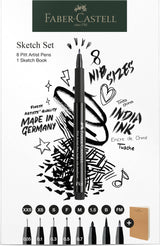 Tusser Pitt Artist Faber Castell 8 Ass + Sketchbook