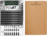 Tusser Pitt Artist Faber Castell 8 Ass + Sketchbook