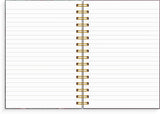 Notesbog A5 burgundy flowers KARTON 150 linjeret sider