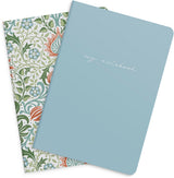 Kladdehæfte blue/floweR 2 stk 80 linjeret sider